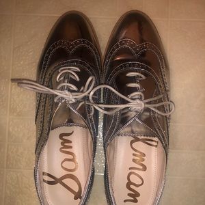 Sam Edelman Brand New- Metallic SILVER Loafers
Size 9.5M  Leather Sock/Man Made